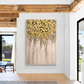Golden Cascade Botanical Abstract Painting