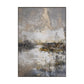 Abstract Gold Landscape – Textured Black & White Painting