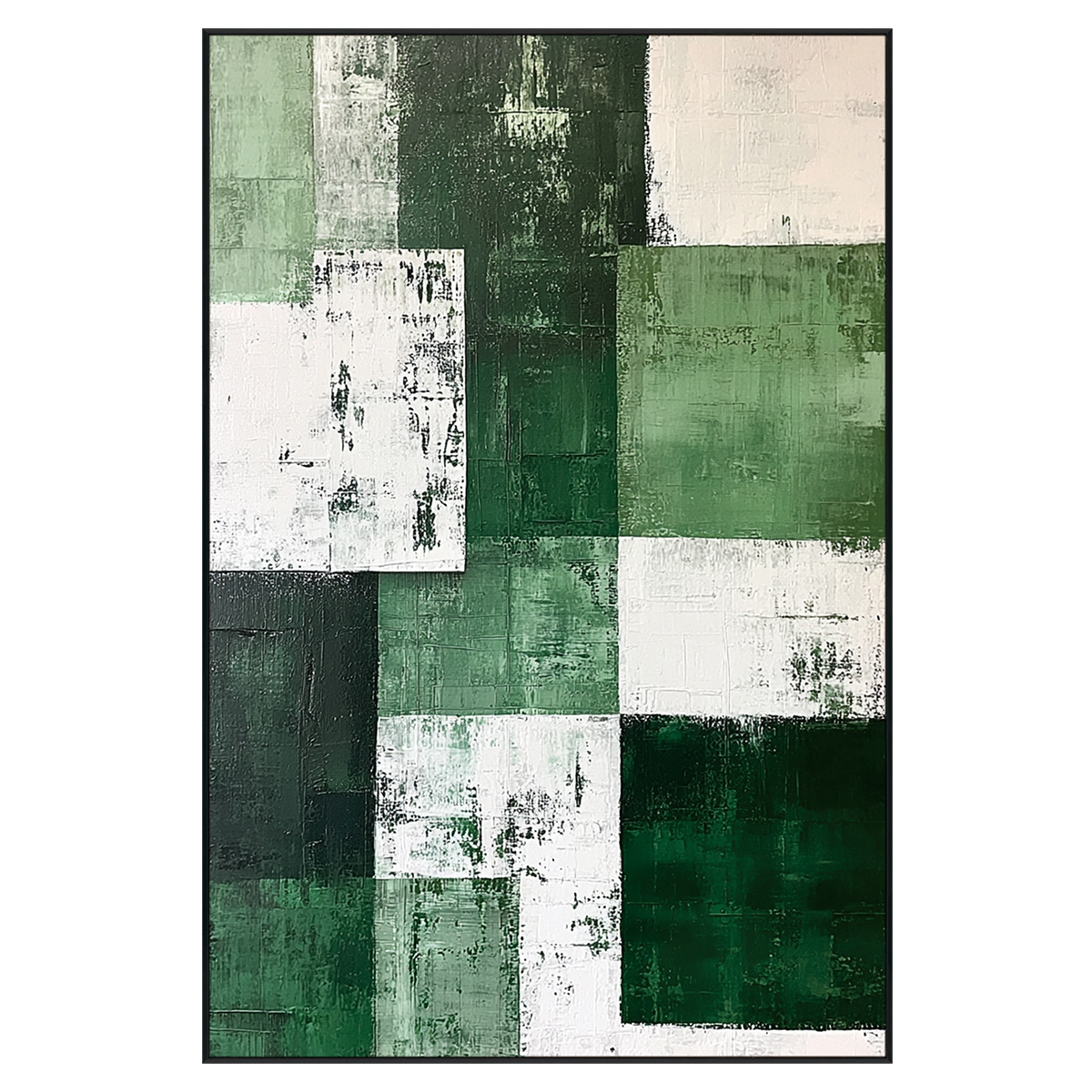 Emerald Structure Abstract Painting