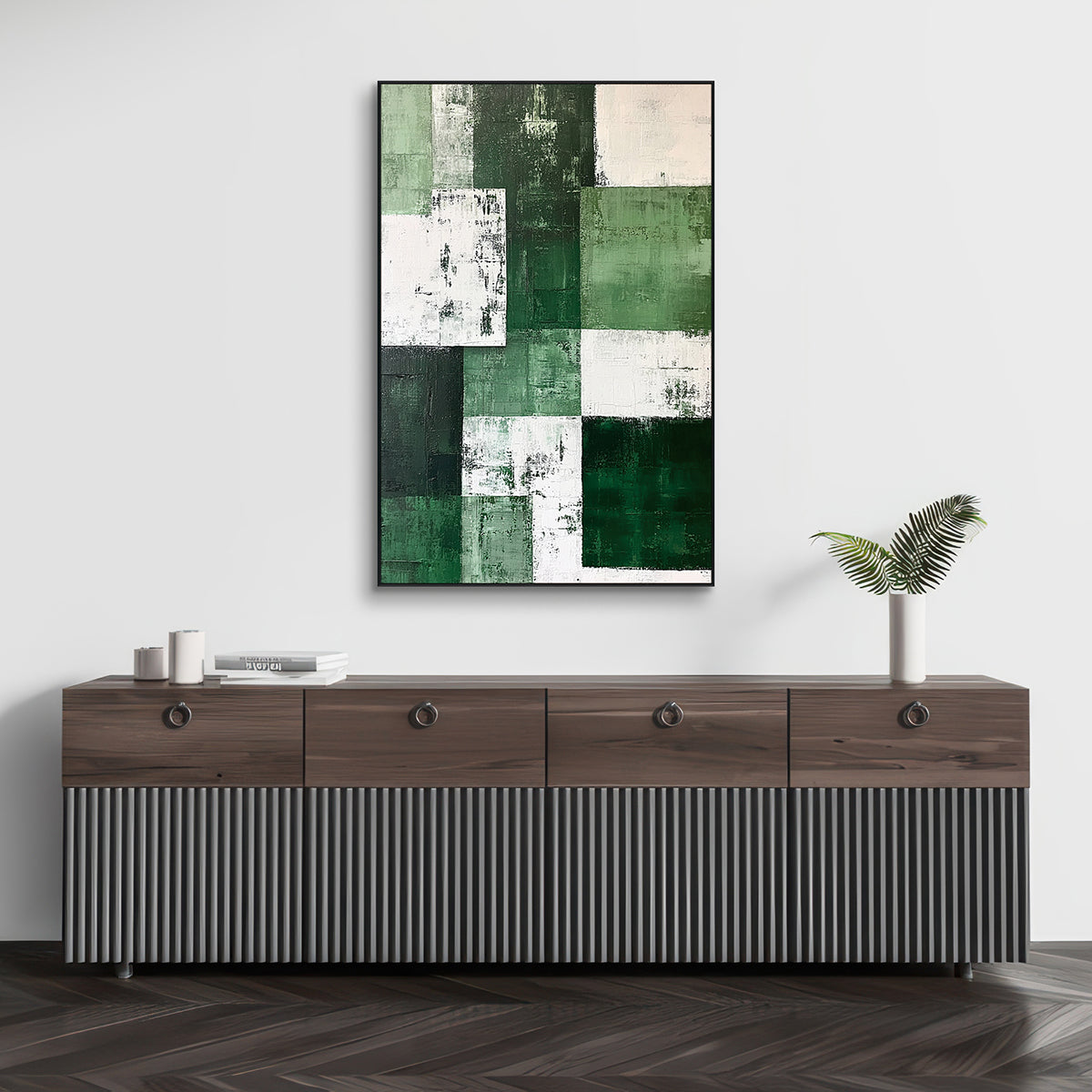 Emerald Structure Abstract Painting