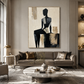 Silent Form Black and Beige Abstract Figure Painting #PIX2£¨126£©