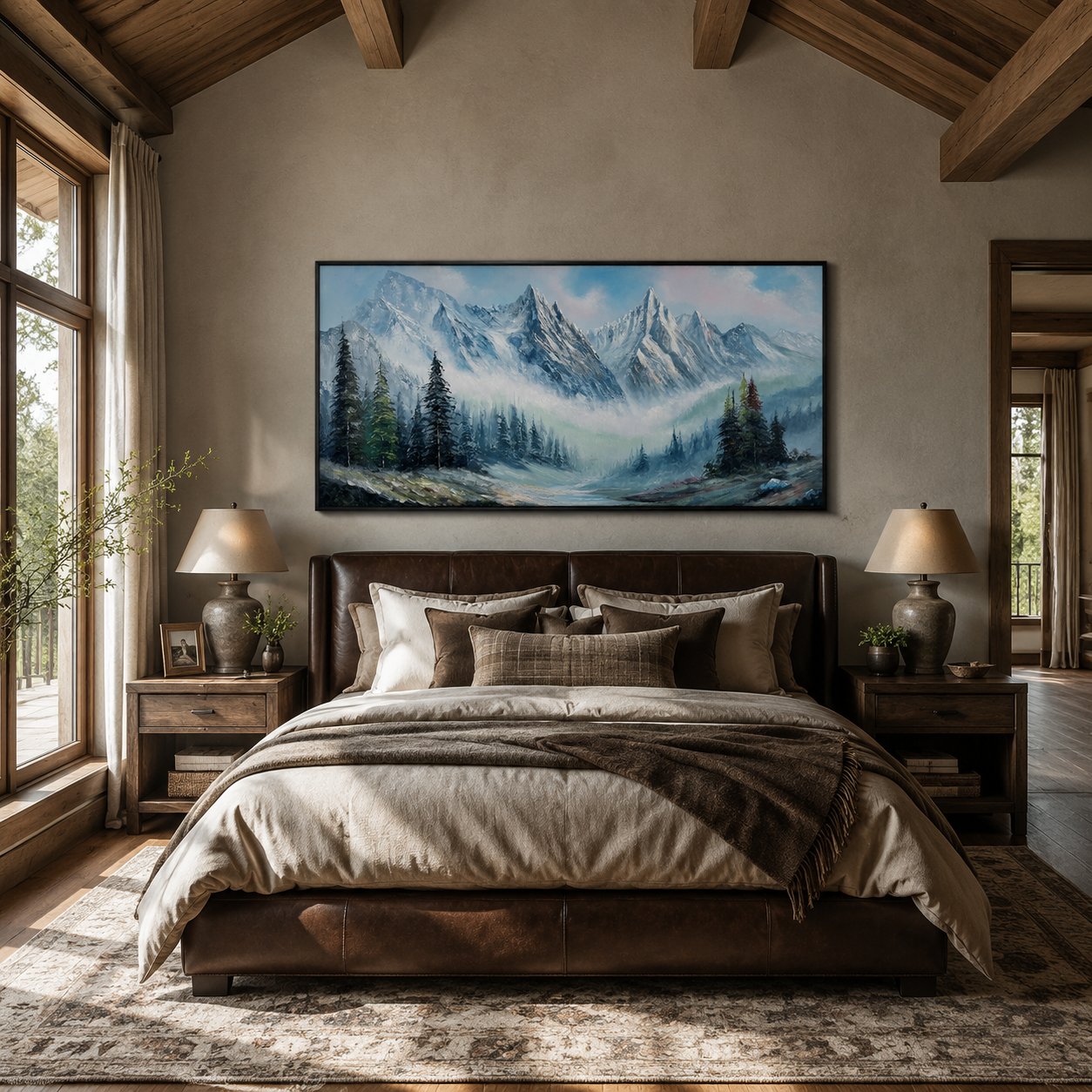Blue Mist Mountain Landscape Painting