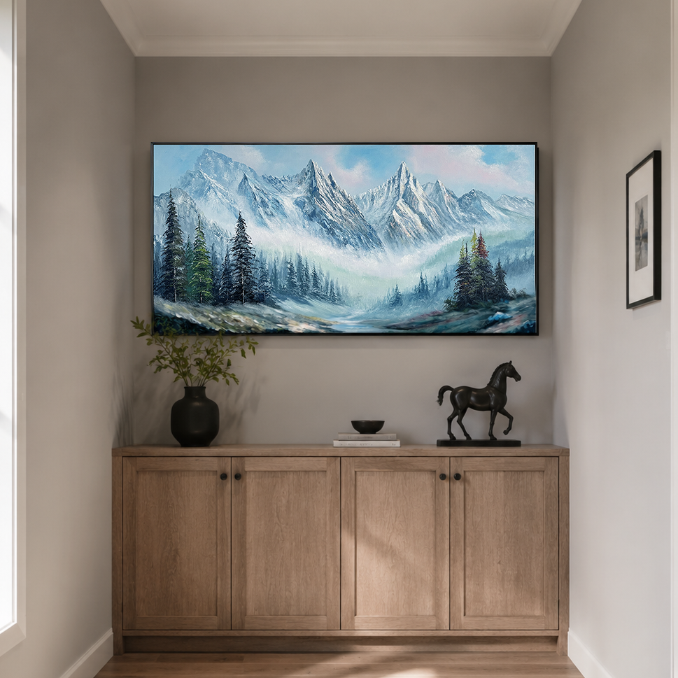 Blue Mist Mountain Landscape Painting