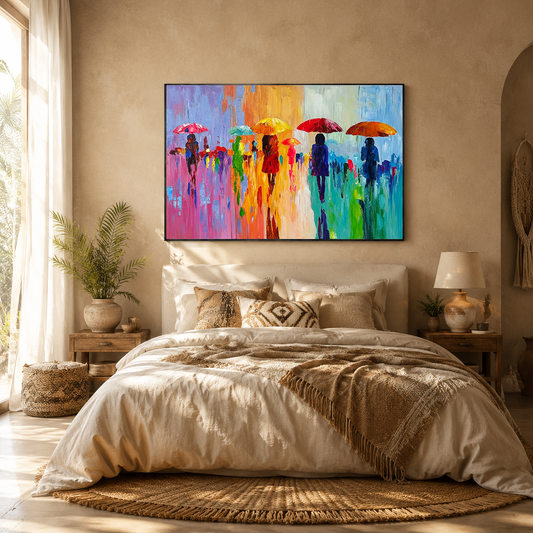 Colorful Umbrella Abstract Painting