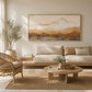 Golden Mist Mountain Textured Painting