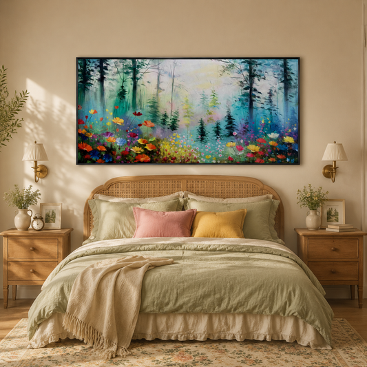 Whispering Woodland Garden Abstract Painting