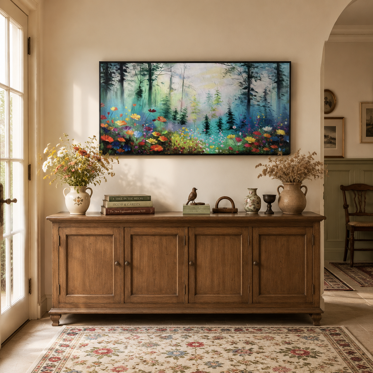 Whispering Woodland Garden Abstract Painting