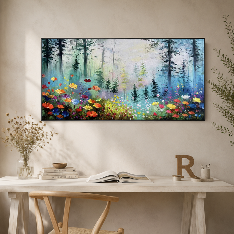 Whispering Woodland Garden Abstract Painting