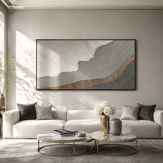 Earth Veil Neutral Textured Abstract Painting