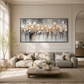 Golden Drift Blossom Abstract Painting