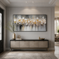 Golden Drift Blossom Abstract Painting