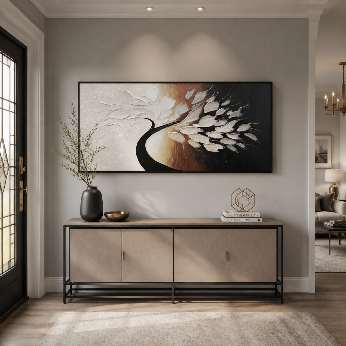 Ivory Flowing Canopy Abstract Painting