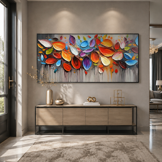 Petal Symphony Colorfall Abstract Painting