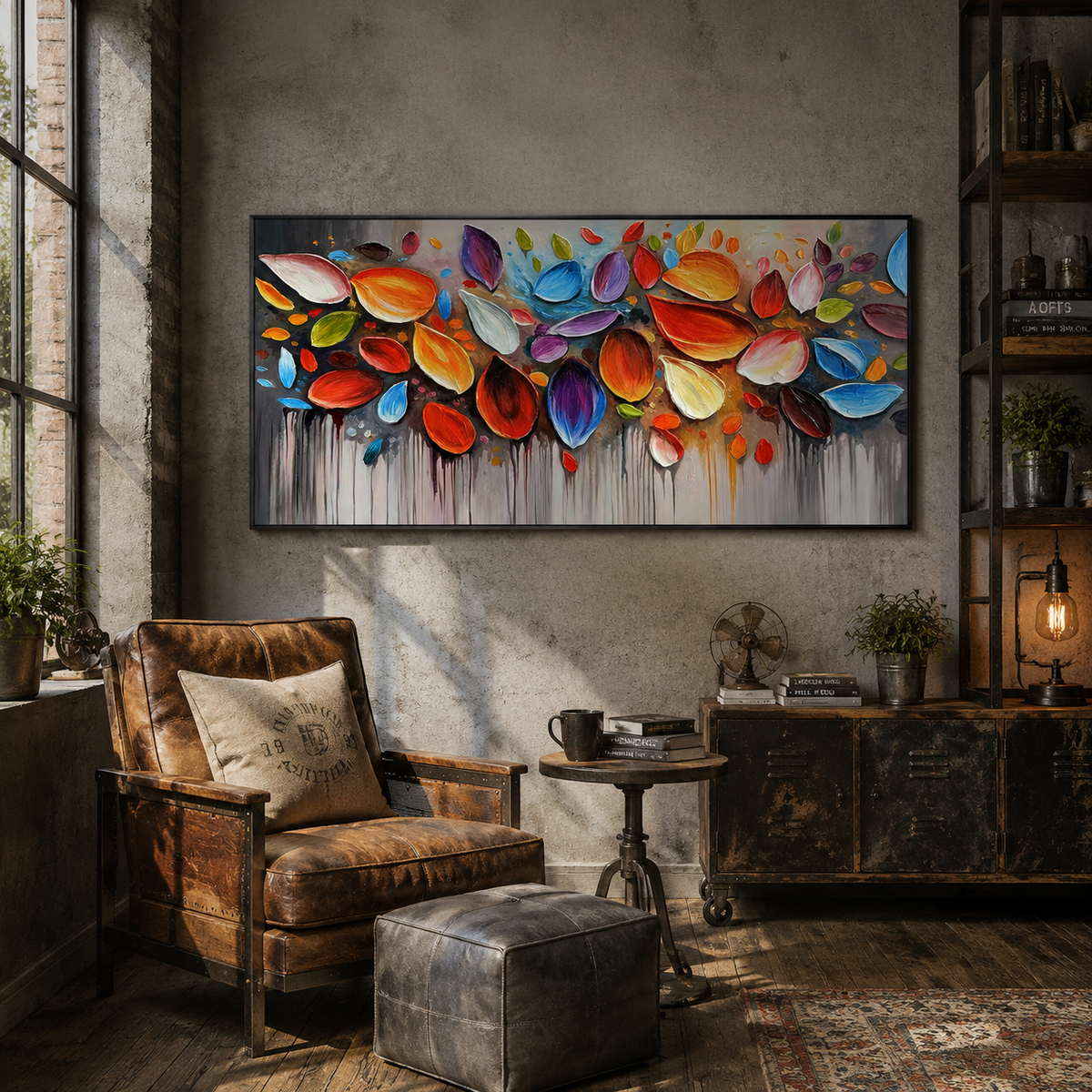 Petal Symphony Colorfall Abstract Painting