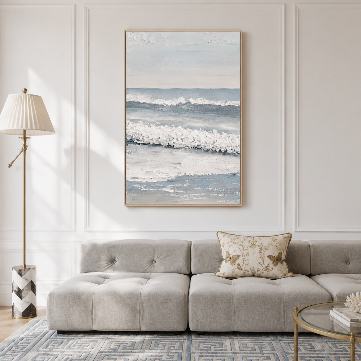 Whispering Tide Minimalist Seascape Textured Painting #RCK7£¨77£©
