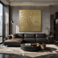 Golden Stone Rhythm Abstract Relief Painting #M6959