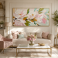Soft Pink Magnolia Textured Painting