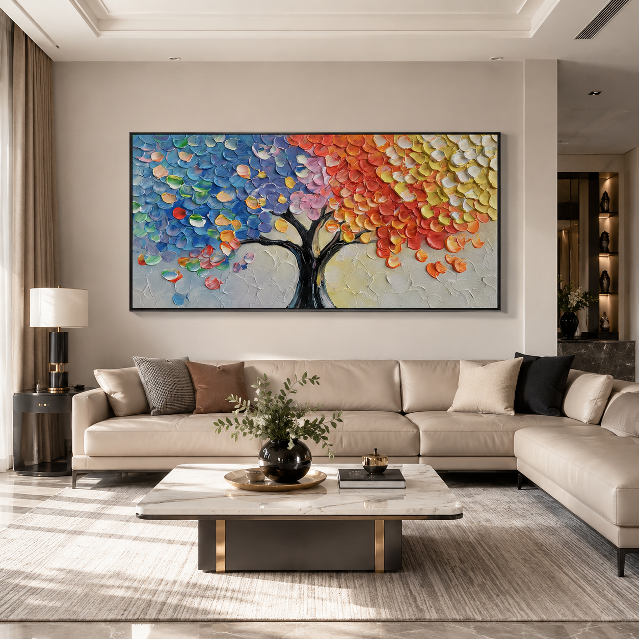 Spectrum Harmony Abstract Tree Painting #REX2 (484)
