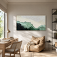Mist Valley Textured Green Abstract Painting