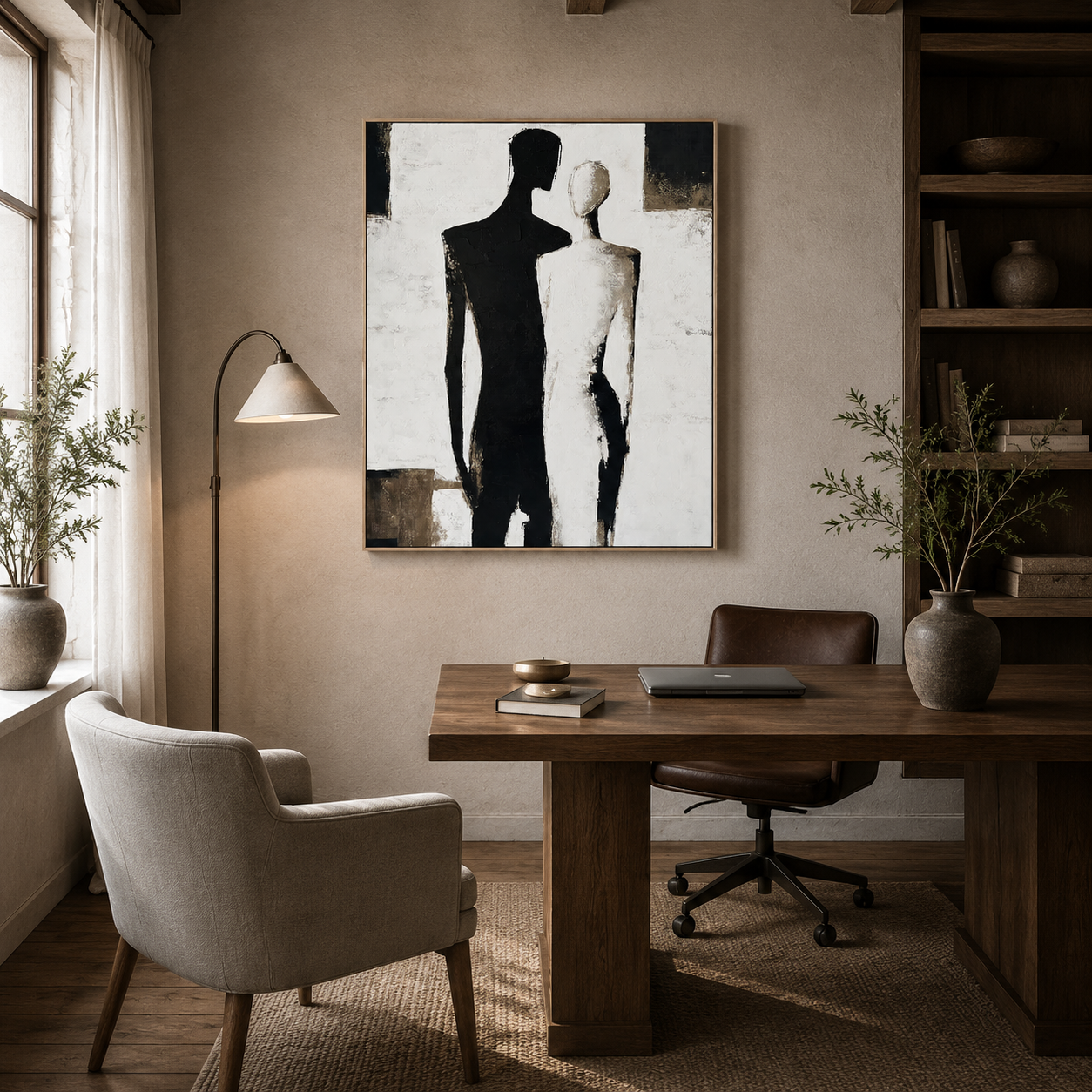 Dual Essence Abstract Couple Painting #RIX1 (309)