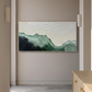Mist Valley Textured Green Abstract Painting