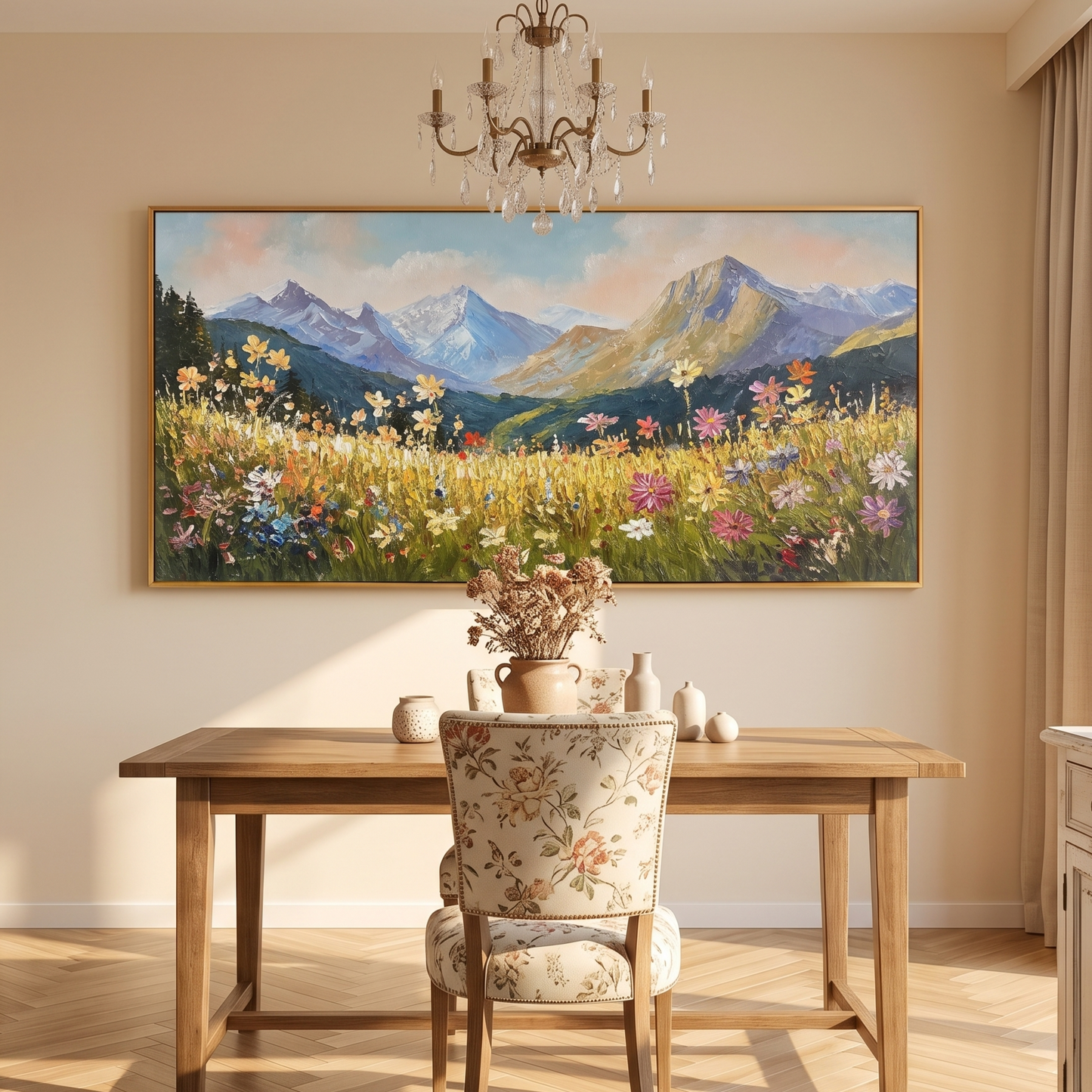 Alpine Bloom Landscape Painting #REX2 (471)