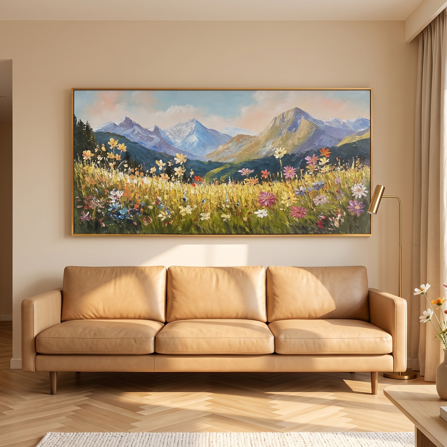 Alpine Bloom Landscape Painting #REX2 (471)