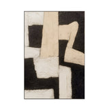 Geometric Figure – Black & Beige Abstract Painting