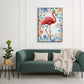 Floral Grace Flamingo Painting #H0059