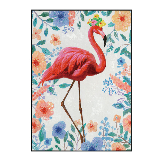 Floral Grace Flamingo Painting #H0059