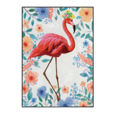 Floral Grace Flamingo Painting #H0059