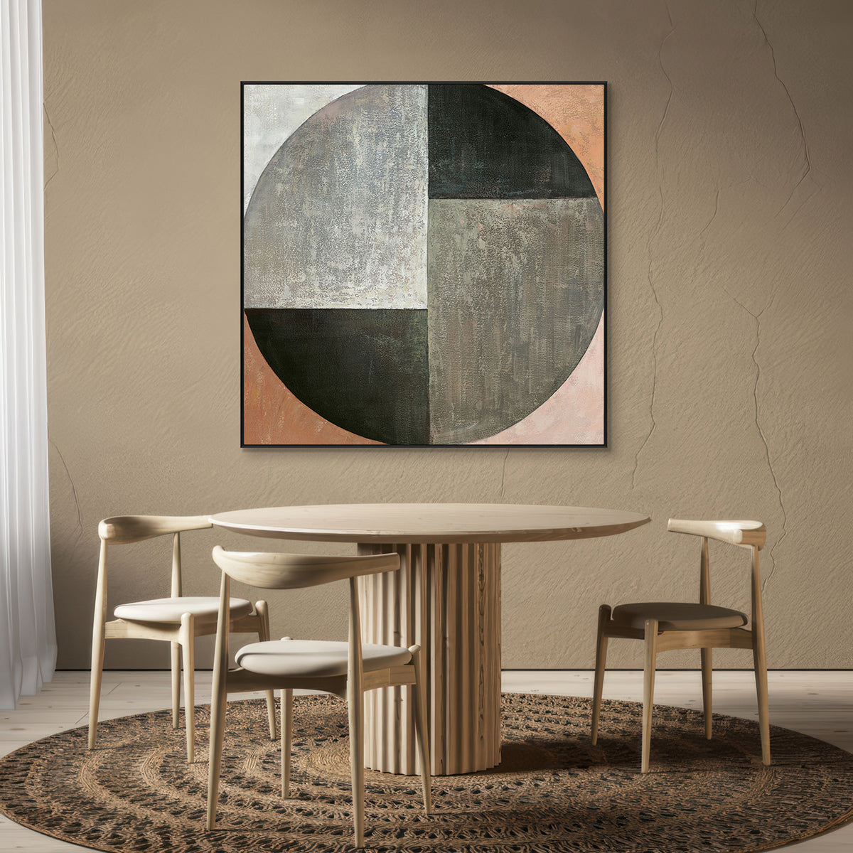 Eclipse Form Geometric Abstract Painting #H0359