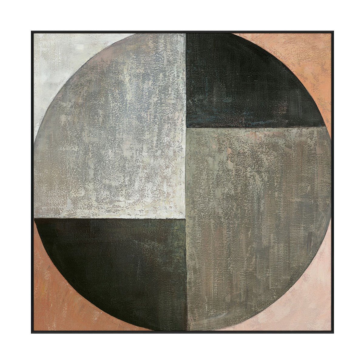 Eclipse Form Geometric Abstract Painting #H0359