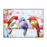 Trio Melody Colorful Birds Painting #H0647