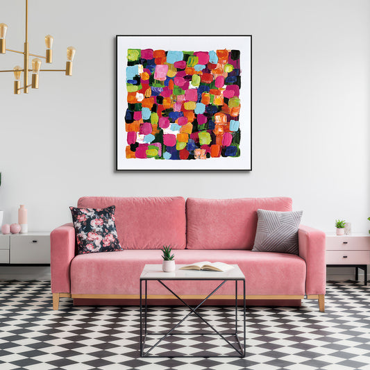 Chromatic Pulse Color Block Abstract Painting #H0922