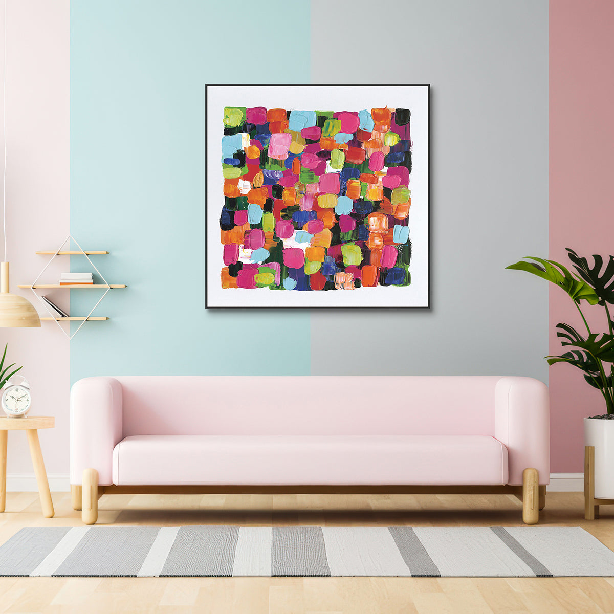 Chromatic Pulse Color Block Abstract Painting #H0922