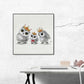 Royal Owl Family Portrait Painting #H3613
