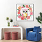 Blooming Owl Floral Circle Painting #H3620