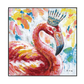 Regal Flamingo Crown Painting #H7347