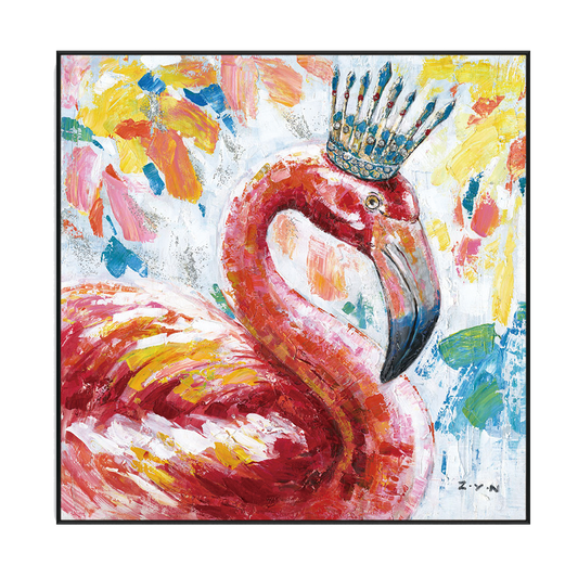 Regal Flamingo Crown Painting #H7347