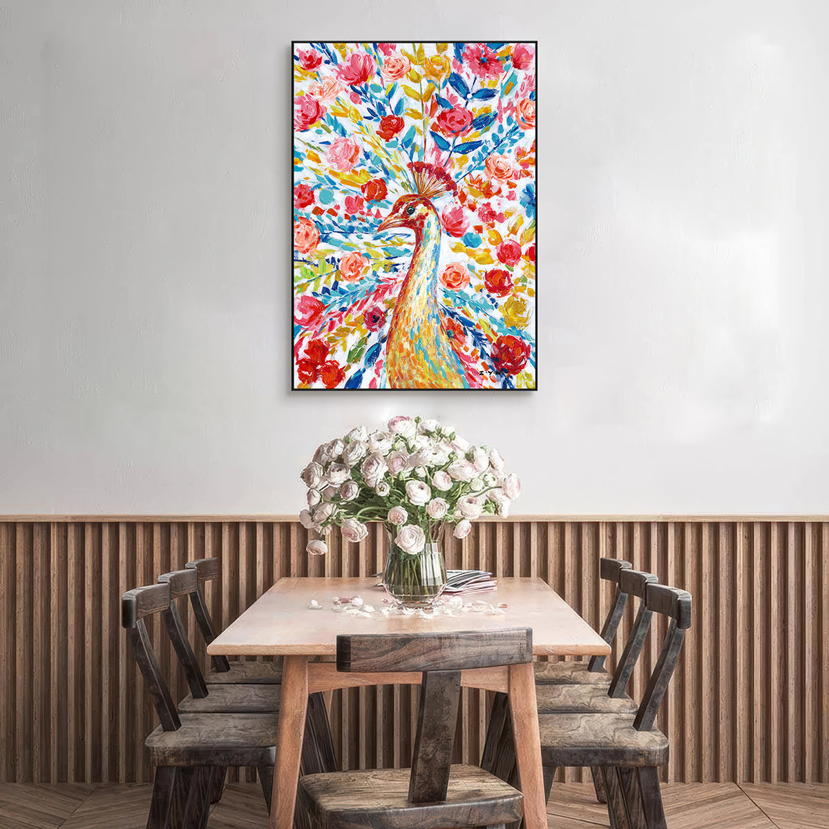 Radiant Grace Peacock Painting #H8113H