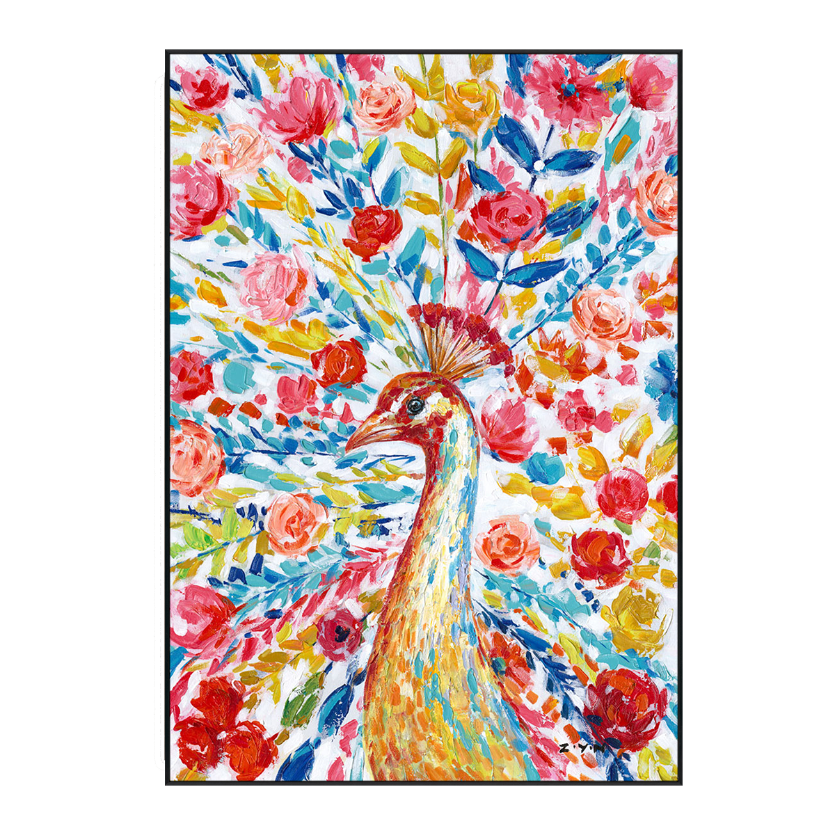 Radiant Grace Peacock Painting #H8113H