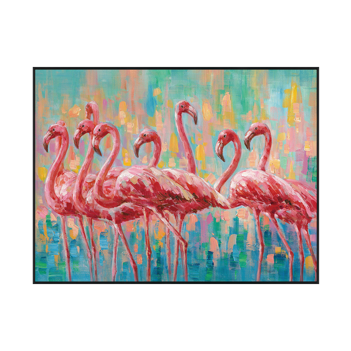 Flamingo Harmony Abstract Painting #I0506