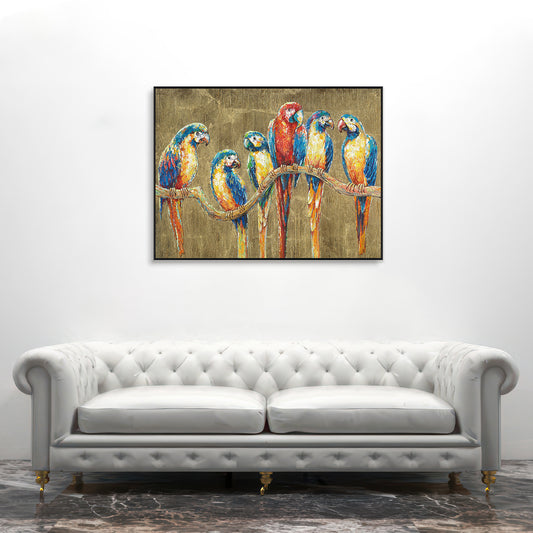 Golden Chorus Parrot Painting #I0563