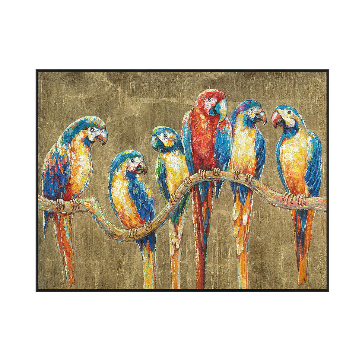 Golden Chorus Parrot Painting #I0563