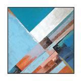 Aqua Intersection Geometric Abstract Painting #I1530