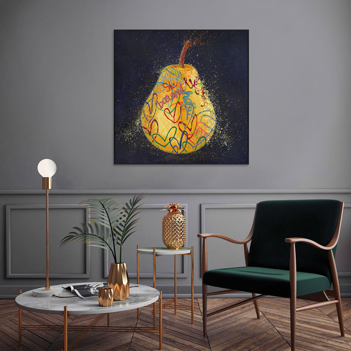 Graffiti Golden Pear Painting #I1679