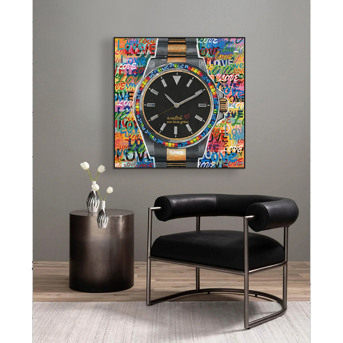 Rainbow Love Watch Pop Art Painting #I1700