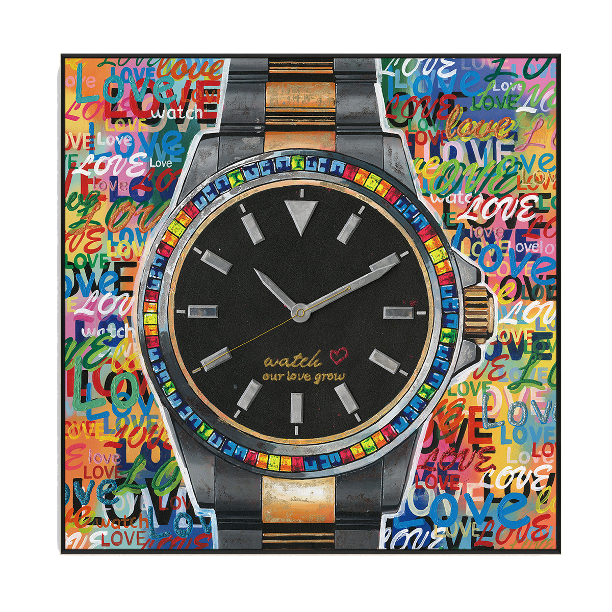 Rainbow Love Watch Pop Art Painting #I1700