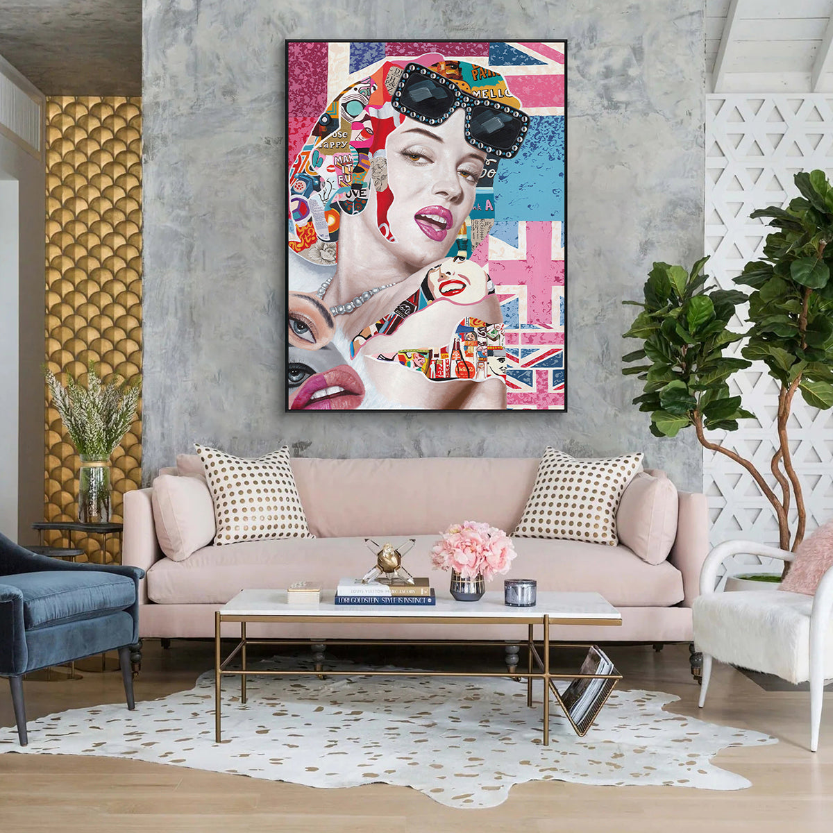 Pop Diva Union Jack Abstract Portrait Painting #I2020